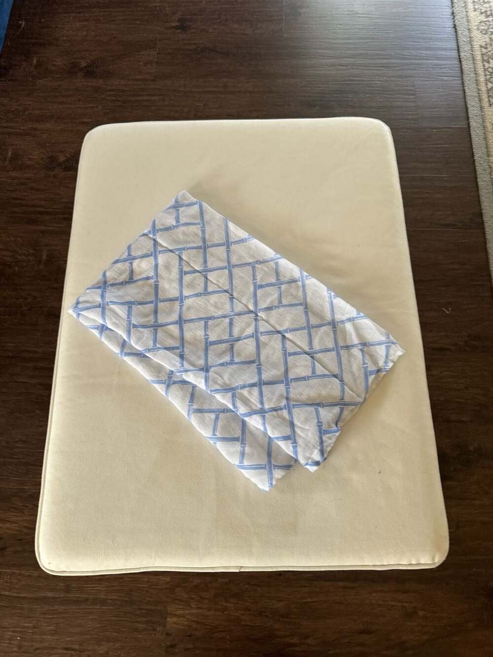 The Beaufort Bonnet Company Blue Bamboo Trellis Muslin Swaddle